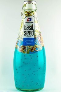 Cocktail flavor Basil Seed Jedná se o nealkoholický nápoj s bazalkovými semínky s ovocnou příchutí. Dovoz Vietnam. 