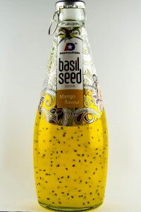 Mango flavor Basil Seed Jedná se o nealkoholický nápoj s bazalkovými semínky s příchutí manga. Dovoz Vietnam. 